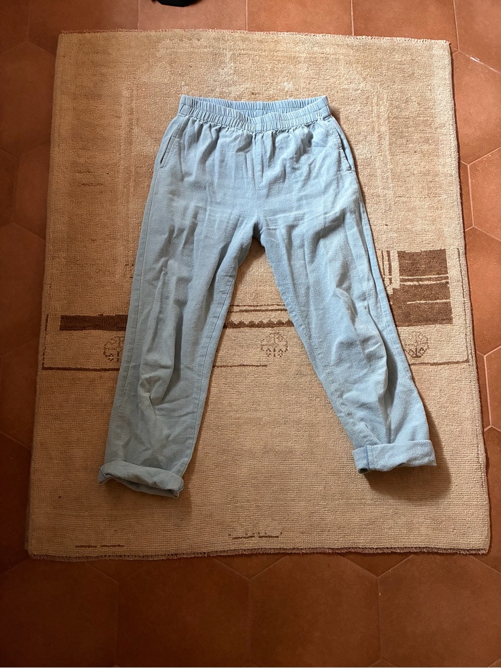 PO-EM indigo handloomed cotton lounger pants